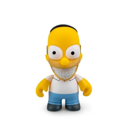 HOMER GRIN figure by Ron English/ Matt Groening, produced by Kidrobot. Front view.
