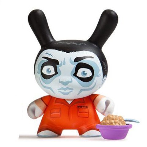 Hopper the Cereal Killer figure, produced by Kidrobot. Front view.