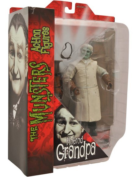 Hotrod Grandpa figure, produced by Diamond Select Toys. Packaging.