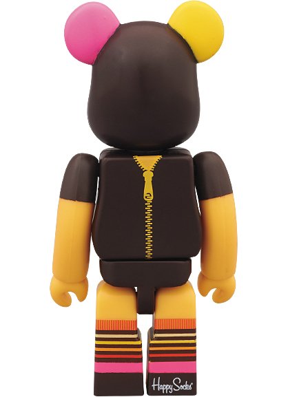 Happy Socks Be@rbrick 100% figure by Happy Socks, produced by Medicom Toy. Back view.