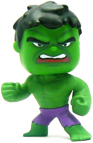 Hulk figure by Marvel, produced by Funko. Front view.