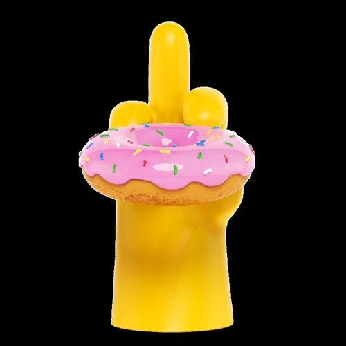 I Donut Care figure by Abell Octovan, produced by Mighty Jaxx. Front view.