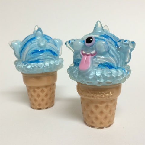 Ice Cream Monster - Soda/One Eye figure by Aya Takeuchi, produced by Refreshment. Back view.