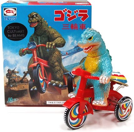 Godzilla Tricycle (三輪車シリーズ ゴジラ) figure by Yuji Nishimura, produced by M1Go. Packaging.