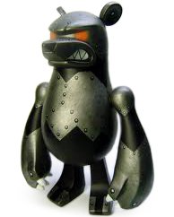 Iron KnuckleBear - Orange Eye figure by Touma, produced by Toy2R. Side view.