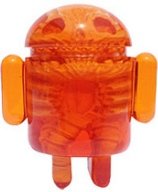 Infected Android - Orange figure by Scott Wilkowski, produced by Dke Toys. Front view.