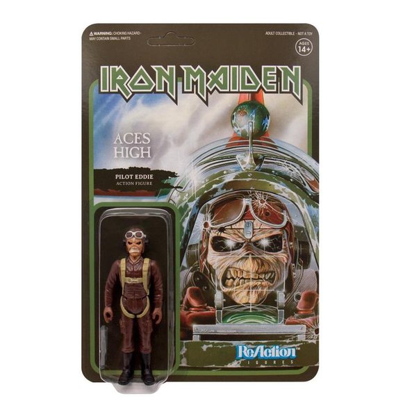 Iron Maiden - Aces High (Pilot Eddie) figure by Super7, produced by Funko. Packaging.