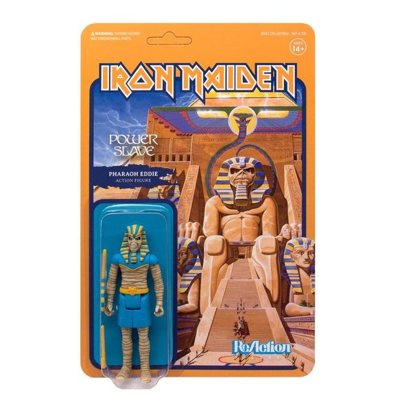 Iron Maiden - Powerslave (Pharaoh Eddie) figure by Super7, produced by Funko. Packaging.