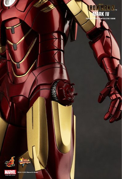 Iron Man 2 Mark IV figure by Jc. Hong, produced by Hot Toys. Detail view.