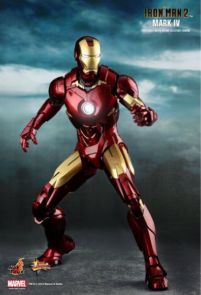 Iron Man 2 Mark IV figure by Jc. Hong, produced by Hot Toys. Front view.