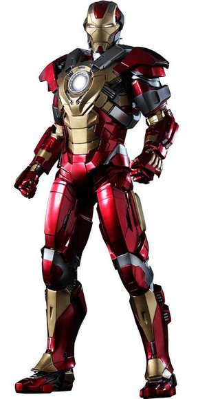 Iron Man 3: Heartbreaker (Mark XVII) figure, produced by Hot Toys. Front view.