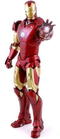 Iron Man Mark III figure by Marvel, produced by Hot Toys. Front view.