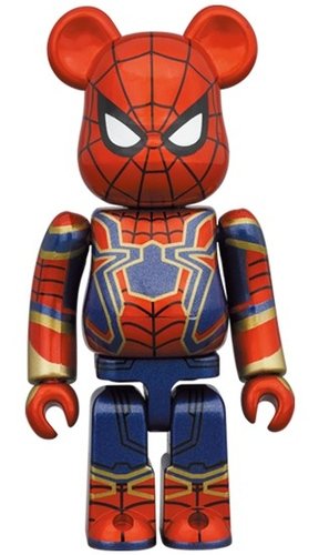IRON SPIDER BE@RBRICK 100％ figure, produced by Medicom Toy. Front view.