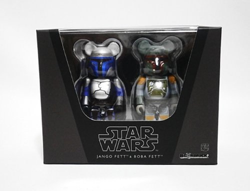 Jango Fett & Boba Fett 100% Box Set figure by Lucasfilm Ltd., produced by Medicom Toy. Packaging.