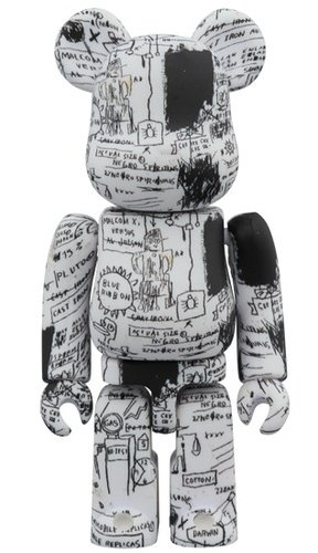 JEAN-MICHEL BASQUIAT #3 BE@RBRICK 100% figure, produced by Medicom Toy. Front view.