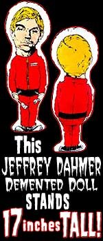 Jeffrey Dahmer Play Set figure, produced by SatanS Sideshow. Back view.