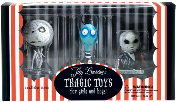 Jimmy, The Hideous Penguin Boy figure by Tim Burton, produced by Dark Horse. Packaging.