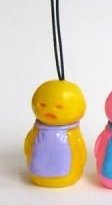 JJ Japanese Stone Angel strap (lemon sherbert) figure by Yukinori Dehara, produced by Dehara Shop. Front view.