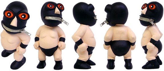 Johnny Zipper figure by You & Me, produced by The Original Cha Cha. Side view.
