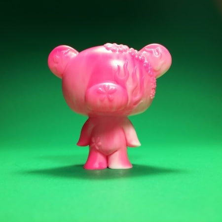 Junko Bear Pink figure by Junko Mizuno. Front view.