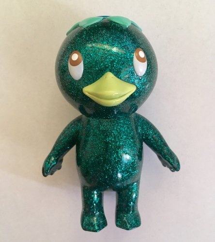 Kappa Kid - Glitter Green figure, produced by Cometdebris. Front view.