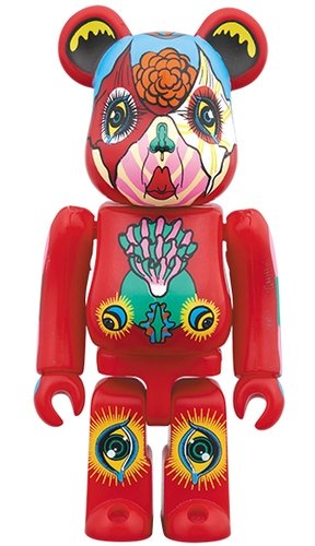 Keiichi Tanaami Red BE@RBRICK 100% figure, produced by Medicom Toy. Front view.