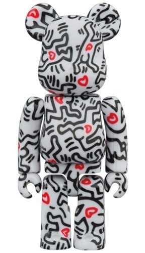 KEITH HARING #8 BE@RBRICK 100％ figure, produced by Medicom Toy. Front view.