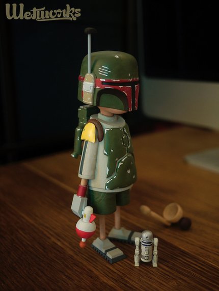 KID FETT figure by Wetworks, produced by Wetworks. Side view.