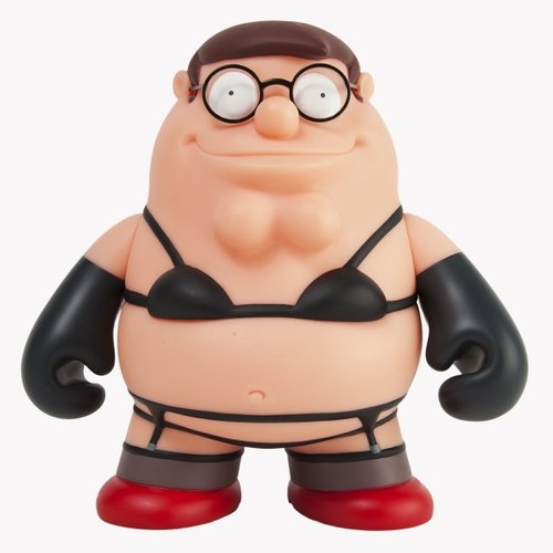 Kidrobot Family Guy Intimate Apparel Peter figure, produced by Kidrobot. Front view.
