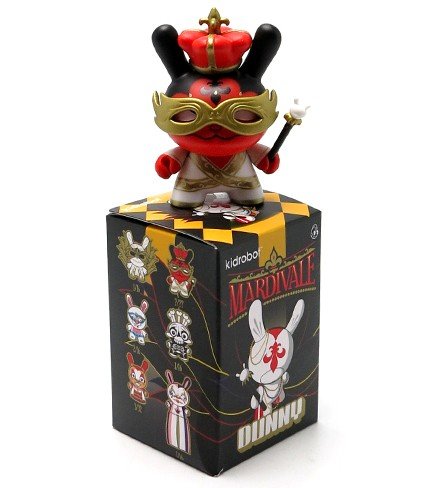 King Dunny figure by Andrew Bell, produced by Kidrobot. Packaging.
