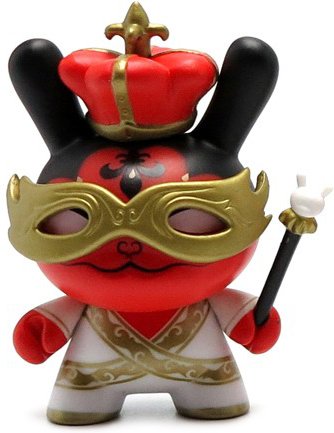 King Dunny figure by Andrew Bell, produced by Kidrobot. Front view.