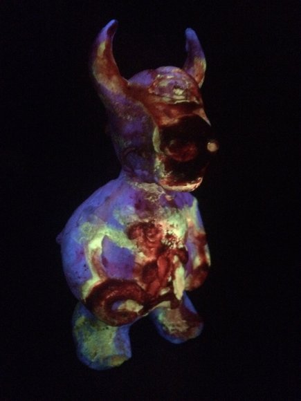 King Kaiju - Marbled Neon Glow figure by Quinn Humlicek. Front view.