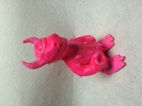 King Kaiju - Pink (Clutter Exclusive) figure by Quinn Humlicek. Front view.