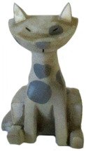 Kitty - Grey w/ Dark Grey Spots figure by Ashley Wood, produced by Threea. Front view.