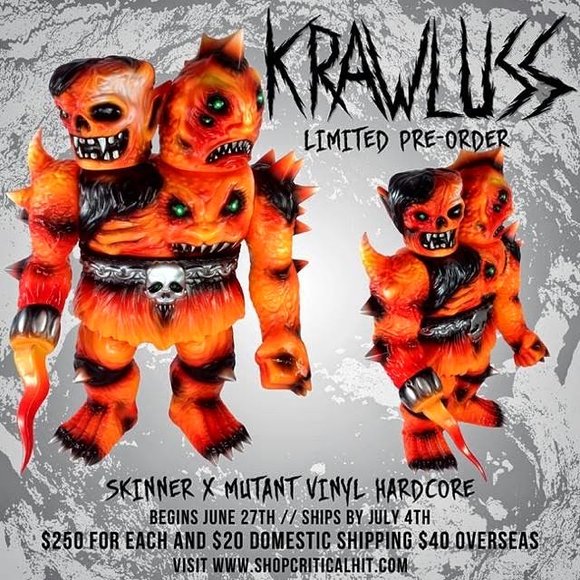 Krawluss - Nuclear Magma figure by Skinner, produced by Mutant Vinyl Hardcore. Front view.