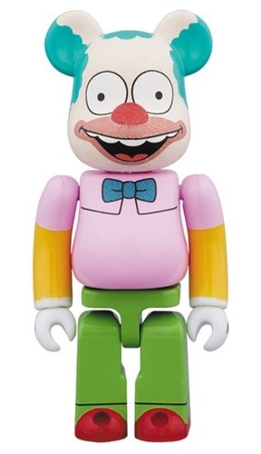 krusty the clown BE@RBRICK 100% figure, produced by Medicom Toy. Front view.