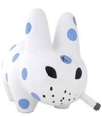 labbit figure by Frank Kozik, produced by Kidrobot. Front view.