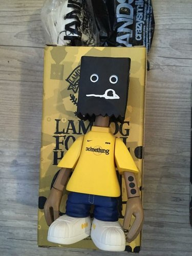 Lamdog Football Hooligan - (094) - Black figure by Michael Lau, produced by Crazysmiles. Front view.