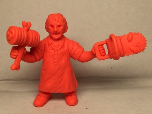 Leatherface (Red) figure, produced by Zoomoth. Front view.