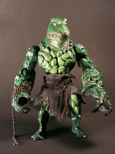 Leatherhead figure by Monsterforge, produced by Mattel. Front view.