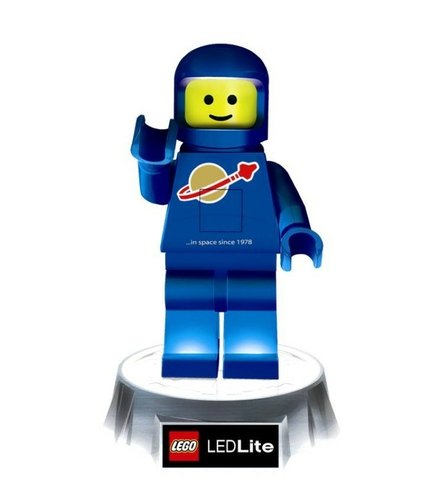 Lego Blue Spaceman Torch figure, produced by Lego. Front view.