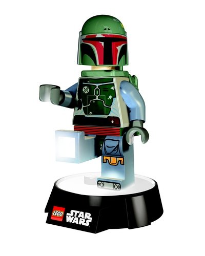 Lego Bobba Fett Torch figure, produced by Lego. Front view.