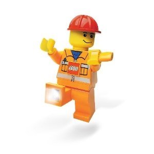Lego Construction Worker Dynamo Torch figure, produced by Lego. Front view.