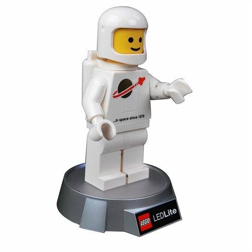 Lego White Spaceman Torch figure, produced by Lego. Front view.