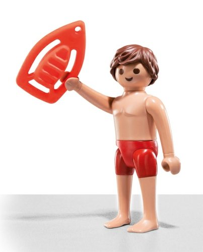 Lifeguard figure by Playmobil, produced by Playmobil. Front view.