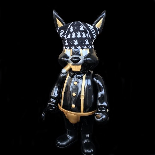 Lil Alex Thug Life figure by Frank Kozik, produced by Blackbook Toy. Front view.