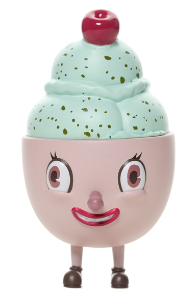 Lil Scoopy - Pistachio figure by Nouar, produced by Martian Toys. Front view.
