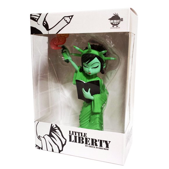 Little Liberty Mint figure by Erick Scarecrow, produced by Esc-Toy. Packaging.