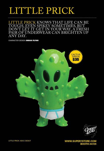 Little Prick - SDCC Exclusive figure by Brian Flynn, produced by Super7. Front view.