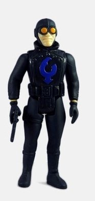 Lobster Johnson figure by Super7, produced by Funko. Front view.